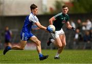 28 July 2018; Shane Hanratty of Monaghan in action against Marcus Kiely of Kildare during the Electric Ireland GAA Football All-Ireland Minor Championship Quarter-Final match between Monaghan and Kildare at TEG Cusack Park in Mullingar, Westmeath. Photo by Piaras Ó Mídheach/Sportsfile