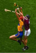 28 July 2018; Peter Duggan of Clare in action against Aidan Harte of Galway during the GAA Hurling All-Ireland Senior Championship semi-final match between Galway and Clare at Croke Park in Dublin. Photo by Ramsey Cardy/Sportsfile