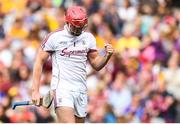28 July 2018; Galway goalkeeper James Skehill celebrates his side's first goal during the GAA Hurling All-Ireland Senior Championship semi-final match between Galway and Clare at Croke Park in Dublin. Photo by David Fitzgerald/Sportsfile