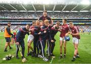 28 July 2018; Galway players celebrate following the Electric Ireland GAA Hurling All-Ireland Minor Championship Semi-Final match between Dublin and Galway at Croke Park in Dublin. Photo by David Fitzgerald/Sportsfile