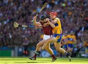 28 July 2018; Aidan Harte of Galway is tackled by Jack Browne of Clare during the GAA Hurling All-Ireland Senior Championship semi-final match between Galway and Clare at Croke Park in Dublin. Photo by Ray McManus/Sportsfile