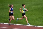 28 July 2018; Emma Mitchell of Queens University AC, Belfast, left, and Shona Heaslip of An Riocht A.C., Co. Kerry, competing in the Senior Women 5000m  event during the Irish Life Health National Senior T&F Championships Day 1 at Morton Stadium in Santry, Dublin. Photo by Sam Barnes/Sportsfile