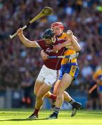 28 July 2018; Aidan Harte of Galway is tackled by Jack Browne of Clare during the GAA Hurling All-Ireland Senior Championship semi-final match between Galway and Clare at Croke Park in Dublin. Photo by Ray McManus/Sportsfile