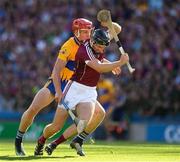 28 July 2018; Aidan Harte of Galway is tackled by Jack Browne of Clare during the GAA Hurling All-Ireland Senior Championship semi-final match between Galway and Clare at Croke Park in Dublin. Photo by Ray McManus/Sportsfile