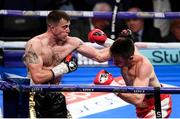 28 July 2018; Anthony Fowler, right, and Craig O'Brien during their Super-Welterweight contest at The O2 Arena in London, England. Photo by Stephen McCarthy/Sportsfile