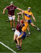 28 July 2018; Conor Whelan of Galway in action against Jack Browne of Clare during the GAA Hurling All-Ireland Senior Championship semi-final match between Galway and Clare at Croke Park in Dublin. Photo by Ramsey Cardy/Sportsfile