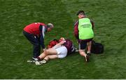 28 July 2018; Joe Canning of Galway is treated for an injury during the GAA Hurling All-Ireland Senior Championship semi-final match between Galway and Clare at Croke Park in Dublin. Photo by Ramsey Cardy/Sportsfile
