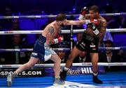 28 July 2018; Conor Benn, right, and Cedric Peynaud during their WBA Continental Welterweight Championship bout at The O2 Arena in London, England. Photo by Stephen McCarthy/Sportsfile