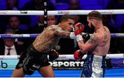 28 July 2018; Conor Benn, left, and Cedric Peynaud during their WBA Continental Welterweight Championship bout at The O2 Arena in London, England. Photo by Stephen McCarthy/Sportsfile