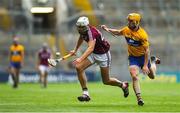 28 July 2018; Jason Flynn of Galway in action against Colm Galvin of Clare during the GAA Hurling All-Ireland Senior Championship semi-final match between Galway and Clare at Croke Park in Dublin. Photo by David Fitzgerald/Sportsfile
