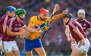 28 July 2018; Peter Duggan of Clare is tackled by Aidan Harte and Adrian Tuohy of Galway during the GAA Hurling All-Ireland Senior Championship semi-final match between Galway and Clare at Croke Park in Dublin. Photo by Ray McManus/Sportsfile