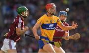 28 July 2018; Peter Duggan of Clare is tackled by Adrian Tuohy and Paul Killeen of Galway during the GAA Hurling All-Ireland Senior Championship semi-final match between Galway and Clare at Croke Park in Dublin. Photo by Ray McManus/Sportsfile