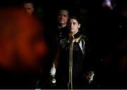28 July 2018; Katie Taylor makes her way to the ring prior to her WBA & IBF World Lightweight Championship bout at The O2 Arena in London, England. Photo by Stephen McCarthy/Sportsfile