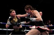 28 July 2018; Katie Taylor, left and Kimberly Connor during their WBA & IBF World Lightweight Championship bout at The O2 Arena in London, England. Photo by Stephen McCarthy/Sportsfile