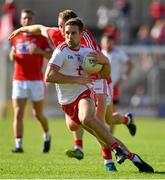 7 July 2018; Niall Sludden of Tyrone in action against Brian Hurley of Cork during the GAA Football All-Ireland Senior Championship Round 4 between Cork and Tyrone at O’Moore Park in Portlaoise, Co. Laois. Photo by Brendan Moran/Sportsfile