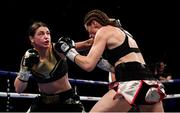 28 July 2018; Katie Taylor, left, and Kimberly Connor during their WBA & IBF World Lightweight Championship bout at The O2 Arena in London, England. Photo by Stephen McCarthy/Sportsfile