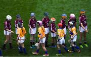 28 July 2018; Both teams shake hands ahead of the INTO Cumann na mBunscol GAA Respect Exhibition Go Games at the GAA Hurling All-Ireland Senior Championship semi-final match between Galway and Clare at Croke Park in Dublin. Photo by Ramsey Cardy/Sportsfile
