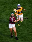28 July 2018; Niamh Duffy of Coldwood NS, Craughwell, Co. Galway, in action against Kayla Carey Weir of Raharney National School, Westmeath, representing Clare, during the INTO Cumann na mBunscol GAA Respect Exhibition Go Games at the GAA Hurling All-Ireland Senior Championship semi-final match between Galway and Clare at Croke Park in Dublin. Photo by Ramsey Cardy/Sportsfile