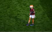 28 July 2018; Maria Bolger of Tisrara National School, Roscommon, representing Galway, during the INTO Cumann na mBunscol GAA Respect Exhibition Go Games at the GAA Hurling All-Ireland Senior Championship semi-final match between Galway and Clare at Croke Park in Dublin. Photo by Ramsey Cardy/Sportsfile