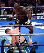 28 July 2018; Dillian Whyte and Joseph Parker during their Heavyweight contest at The O2 Arena in London, England. Photo by Stephen McCarthy/Sportsfile