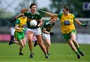 28 July 2018; Lorraine Scanlon of Kerry in action against Katy Herron of Donegal during the TG4 All-Ireland Ladies Football Senior Championship qualifier Group 1 Round 3 match between Kerry and Donegal at Dr Hyde Park in Roscommon. Photo by Brendan Moran/Sportsfile