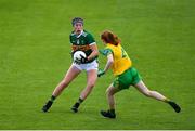 28 July 2018; Emma Dineen of Kerry in action against Deirdre Foley of Donegal during the TG4 All-Ireland Ladies Football Senior Championship qualifier Group 1 Round 3 match between Kerry and Donegal at Dr Hyde Park in Roscommon. Photo by Brendan Moran/Sportsfile