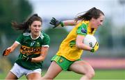 28 July 2018; Sarah Jane McDonald of Donegal  in action against Kate O'Sullivan of Kerry during the TG4 All-Ireland Ladies Football Senior Championship qualifier Group 1 Round 3 match between Kerry and Donegal at Dr Hyde Park in Roscommon. Photo by Brendan Moran/Sportsfile