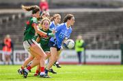 28 July 2018; Sinéad Aherne of Dublin in action against Emma Lowther of Mayo during the TG4 All-Ireland Ladies Football Senior Championship qualifier Group 1 Round 3 match between Dublin and Mayo at Dr Hyde Park in Roscommon. Photo by Brendan Moran/Sportsfile