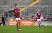 29 July 2018; Ryan Monahan of Galway reacts to scoring a point during the Electric Ireland GAA Football All-Ireland Minor Championship Quarter-Final between Galway and Clare at Bord Na Mona O'Connor Park in Tullamore, Co Offaly. Photo by Harry Murphy/Sportsfile