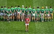 29 July 2018; Christopher Joyce of Cork warms up as the Limerick team have their team photo taken prior to the GAA Hurling All-Ireland Senior Championship semi-final match between Cork and Limerick at Croke Park in Dublin. Photo by Brendan Moran/Sportsfile