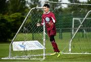29 July 2018; Rian Hogan of Crumlin United reacts after saving a penalty during the penalty shoot-out in the final against St Kevin's during Ireland's premier underaged soccer tournament, the Volkswagen Junior Masters. The competition sees U13 teams from around Ireland compete for the title and a €2,500 prize for their club, over the days of July 28th and 29th, at AUL Complex in Dublin. Photo by Seb Daly/Sportsfile