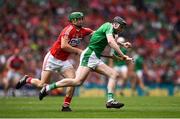 29 July 2018; Declan Hannon of Limerick in action against Seamus Harnedy of Cork during the GAA Hurling All-Ireland Senior Championship semi-final match between Cork and Limerick at Croke Park in Dublin. Photo by Stephen McCarthy/Sportsfile