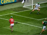 29 July 2018; Nickie Quaid of Limerick saves a shot from Shane Kingston of Cork during the GAA Hurling All-Ireland Senior Championship semi-final match between Cork and Limerick at Croke Park in Dublin. Photo by Brendan Moran/Sportsfile