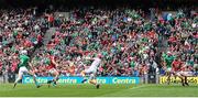 29 July 2018; Cian Lynch of Limerick shoots to score his side's first goal past Cork goalkeeper Anthony Nash during the GAA Hurling All-Ireland Senior Championship semi-final match between Cork and Limerick at Croke Park in Dublin. Photo by Ramsey Cardy/Sportsfile