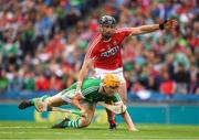 29 July 2018; Séamus Flanagan of Limerick in action against Colm Spillane of Cork during the GAA Hurling All-Ireland Senior Championship semi-final match between Cork and Limerick at Croke Park in Dublin. Photo by Ray McManus/Sportsfile