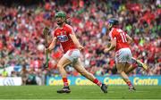 29 July 2018; Seamus Harnedy of Cork celebrates his side's first goal scored by Conor Lehane during the GAA Hurling All-Ireland Senior Championship semi-final match between Cork and Limerick at Croke Park in Dublin. Photo by Ramsey Cardy/Sportsfile