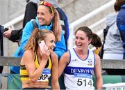 29 July 2018; Michelle Finn of Leevale A.C., Co. Cork, after winning the Senior Women 3000m S/C event, alongside Sara Treacy of Dunboyne A.C., Co. Meath, right, and  Kerry O'Flaherty of Newcastle & District A.C., Co. Down, behind, during the Irish Life Health National Senior T&F Championships Day 2 at Morton Stadium in Santry, Dublin. Photo by Sam Barnes/Sportsfile