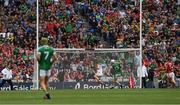 29 July 2018; Aaron Gillane, 13, of Limerick shoots past the Cork goalkeeper Anthony Nash to score a point in the 2nd minute of extra time during the GAA Hurling All-Ireland Senior Championship semi-final match between Cork and Limerick at Croke Park in Dublin. Photo by Ray McManus/Sportsfile