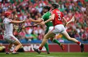 29 July 2018; Cork goalkeeper Anthony Nash gathers possession ahead of Barry Hennessy of Limerick and team-mate Damien Cahalane during the GAA Hurling All-Ireland Senior Championship semi-final match between Cork and Limerick at Croke Park in Dublin. Photo by Piaras Ó Mídheach/Sportsfile