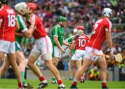 29 July 2018; Shane Dowling of Limerick strikes a penalty, which he scored, in the 14th minute of extra time during the GAA Hurling All-Ireland Senior Championship semi-final match between Cork and Limerick at Croke Park in Dublin. Photo by Ray McManus/Sportsfile