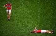 29 July 2018; Cork players Damien Cahalane, left, and Bill Cooper react at the final whistle of extra time in the GAA Hurling All-Ireland Senior Championship semi-final match between Cork and Limerick at Croke Park in Dublin. Photo by Brendan Moran/Sportsfile