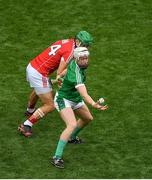 29 July 2018; Cian Lynch of Limerick gathers possession ahead of Michael Cahalane of Cork during the GAA Hurling All-Ireland Senior Championship semi-final match between Cork and Limerick at Croke Park in Dublin. Photo by Brendan Moran/Sportsfile