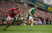 29 July 2018; Shane Dowling of Limerick in action against Christopher Joyce of Cork during the GAA Hurling All-Ireland Senior Championship semi-final match between Cork and Limerick at Croke Park in Dublin. Photo by Ramsey Cardy/Sportsfile