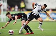29 July 2018; Michael Duffy of Dundalk  in action against Andy Lyons of Bohemians  during the SSE Airtricity League Premier Division match between Dundalk and Bohemians at Oriel Park in Dundalk, Co Louth. Photo by Oliver McVeigh/Sportsfile