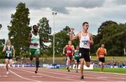 29 July 2018; Christopher O'Donnell of North Sligo A.C., Co. Sligo, on his way to winning the Senior Men 400m event, ahead of Brandon Arrey of Blarney/Inniscara AC, Co Cork, second from left, who finished second, during the Irish Life Health National Senior T&F Championships Day 2 at Morton Stadium in Santry, Dublin. Photo by Sam Barnes/Sportsfile