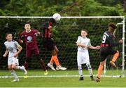 29 July 2018; Mark Tarzan of St Kevin's has a header on goal, during Ireland's premier underaged soccer tournament, the Volkswagen Junior Masters. The competition sees U13 teams from around Ireland compete for the title and a €2,500 prize for their club, over the days of July 28th and 29th, at AUL Complex in Dublin. Photo by Seb Daly/Sportsfile