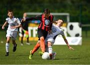 29 July 2018; Taylor McCarty of St Kevin's in action against Sam Keelan of Crumlin United, during Ireland's premier underaged soccer tournament, the Volkswagen Junior Masters. The competition sees U13 teams from around Ireland compete for the title and a €2,500 prize for their club, over the days of July 28th and 29th, at AUL Complex in Dublin. Photo by Seb Daly/Sportsfile