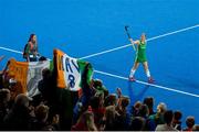 29 July 2018; Kathryn Mullan of Ireland acknowledges the crowd on a lap of honour after the Women's Hockey World Cup Finals Group B match between England and Ireland at Lee Valley Hockey Centre, QE Olympic Park in London, England. Photo by Craig Mercer/Sportsfile