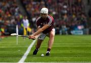 28 July 2018; Joe Canning of Galway takes a line ball during the GAA Hurling All-Ireland Senior Championship semi-final match between Galway and Clare at Croke Park in Dublin. Photo by Ray McManus/Sportsfile