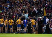28 July 2018; The Clare caprtain Patrick O'Connor introduces his goalkeeper Donal Tuohy to President Michael D Higgins before the GAA Hurling All-Ireland Senior Championship semi-final match between Galway and Clare at Croke Park in Dublin. Photo by Ray McManus/Sportsfile
